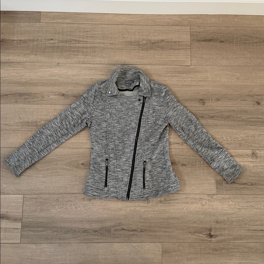Gray Angled Zip-Up Jacket, Size M